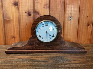 Vintage Wooden Mantel Clock  Mechanical Wind-Up, Key Wind, Chiming Movement