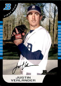 2005 Bowman Justin Verlander Rookie Card MLB Legend and Future Hall of Fame