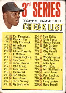 1967 Topps - Willie Mays #191 Checklist Card MARKED ON BACK