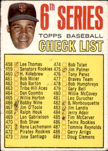 1967 Topps - Juan Marichal #454 Checklist Card MARKED ON BACK