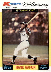 1982 Topps Hank Aaron Kmart 20th Anniversary Baseball Card MLB Hall of Fame
