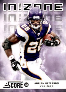 2012 Score - In the Zone Adrian Peterson #7 Minnesota Vikings Card