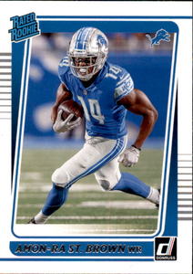 2021 Donruss Rated Rookie Amon-Ra St. Brown Rookie Card Detroit Lions