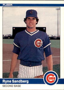1984 Fleer - Ryne Sandberg #504 2nd Year Card MLB Hall of Fame Legend