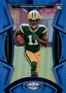 2023 Panini Certified - Rookies Jayden Reed #123 Mirror Blue 75 (RC) Rookie