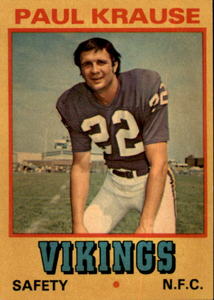 1974 Wonder Bread All Star NFL Series Paul Krause #12 Vintage Vikings Card