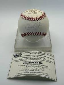 Cal Ripken Autographed Baseball With Rare Career Stats Inscription on the Baseball, Certificate of Authenticity to Verify Autograph and Sticker on the Ball to Certify Authenticity