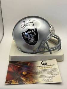 Howie Long Autographed Oakland Raiders Football Mini Helmet, Comes With Certificate of Authenticity, NFL and Raiders Legend and Hall of Famer and Broadcaster