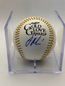 Joe Mauer Gold Glove Award Autographed Baseball, Autograph is Authenticated by Beckett Grading Service Minnesota Twins