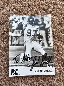John Randle Autographed Picture Minnesota Vikings Legend, Black and White Photograph