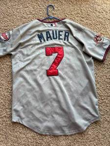 Joe Mauer Minnesota Twins Jersey Gray Color, Stitched Letters, Patchers and Number Size 50 Jersey Majestic Brand