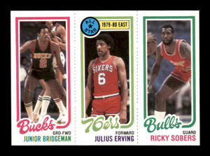 1980-81 Topps - Julius Erving, Junior Bridgeman, Ricky Sobers #49-1-146