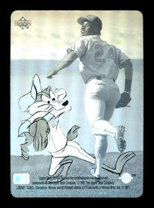 1991 Upper Deck Looney Tunes Ken Griffey Jr. Rookie Card Refractor Style Card