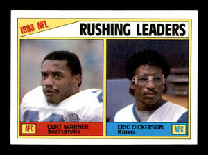 1983 NFL Rushing Leaders Card Eric Dickerson and Curt Warner