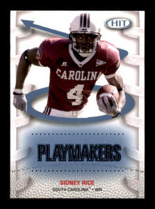 2007 SAGE Hit - Playmakers Sidney Rice #P4 Blue (RC)