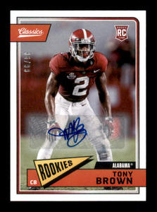 2018 Panini Classics Tony Brown #277 Rookie Autograph Serial #d 99