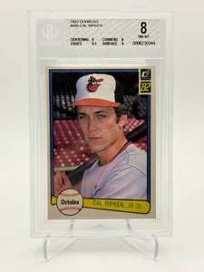 1982 Donruss Cal Ripken Jr. Rookie Card Beckett Graded NM-MT 8, Great Eye Appeal