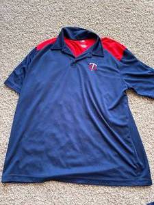 Minnesota Twins Blue and Read Polo Shirt, Adult Male XL Size