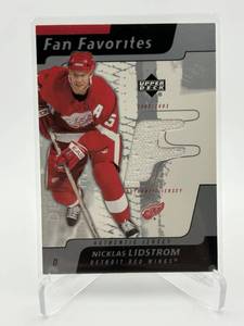 Upper Deck Fan Favorites Nicklas Lidstrom Game Used Jersey Card Detroit Red Wings Legend and Hall of Fame
