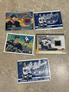 Hockey NHL Autograph and Game-Used Card Lot, 5 Cards Total