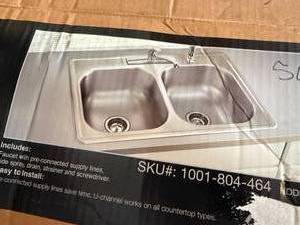 DOUBLE STAINLESS STEEL SINK W FAUCET