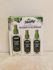 NEW MURPHYS NATURALS LEMON EUCALYPTUS OIL MOSQUITO & TICK REPELLENT 3PK