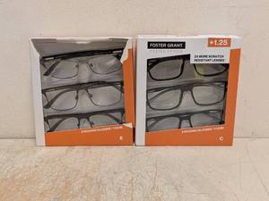 (2) NEW FOSTER GRANT 1.25 READING GLASSES 3PK