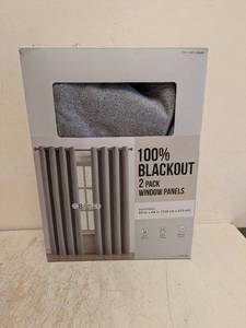 NEW 100% BLACKOUT WINDOW PANELS GRAY 2PK