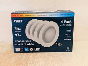 NEW FEIT ELECTRIC 4 PK 5-6 INCH LED RECESSED DOWNLIGHTS