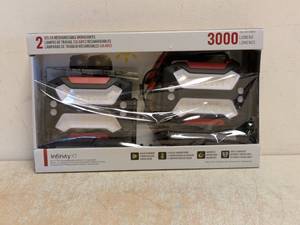 NEW INFINITY X1 SOLAR RECHARGEABLE WORKLIGHTS 3000LUMEN 2PK
