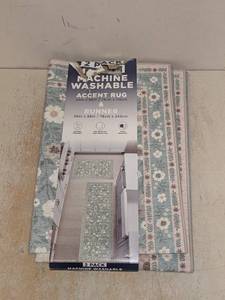 NEW WYATT & ASH MACHINE WASHABLE ACCENT RUG & RUNNER 2PK KINSLEY