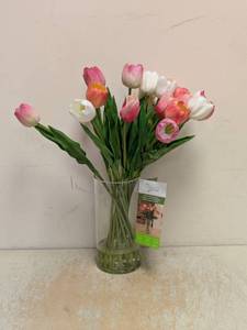 NEW NEARLY NATURAL ARTIFICIAL TULIP ARRANGEMENT