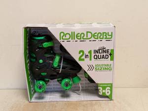 NEW ROLLER DERBY 2 IN 1 IN-LINE  QUAD INTERCHANGEABLE YOUTH SKATE