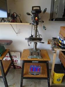MasterForce drill press with clamp. Digital display.. on stand. As shown.