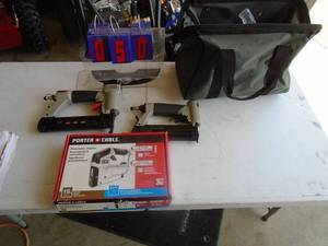 Porter Cable stapler & 2 brad nailers. As shown.