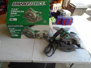 New in box MasterForce 7� circular saw with bag. As shown.