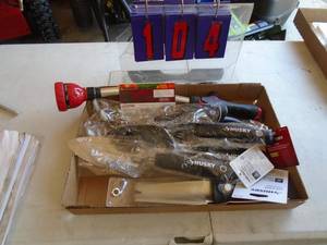 Flat of garden tools. As shown.