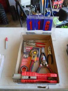 Flat of tools. As shown.