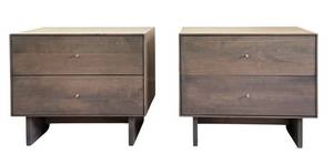 G - Room & Board Hudson Two-Drawer Nightstands, Charcoal Finish (Pair)