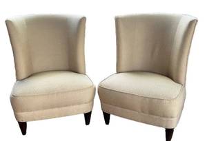 Pair of Upholstered Armless Accent Chairs