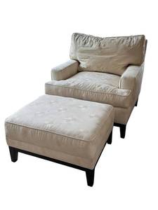 Swaim Upholstered Chair & Ottoman