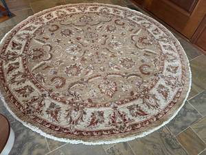Round Handmade 82 Floral Pattern Area Rug