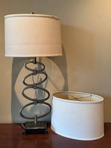Stylish Table Lamp with Shade - 30in Tall, Includes Extra Shade