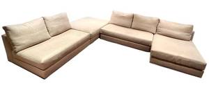 Upholstered Sectional Sofa with Chaise & Corner Ottoman by Swaim