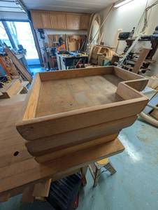 Handmade Large Wooden Storage Box with Finger-Joint Corners