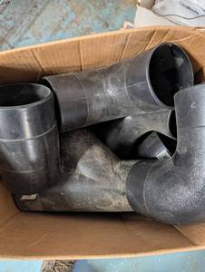 Assorted Black Plastic Pipe Fittings - Elbows & Caps (Slip-Fit)