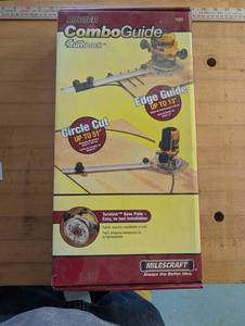 Milescraft Router ComboGuide with TurnLock - Edge Guide Up to 13in, Circle Cut Up to 51in
