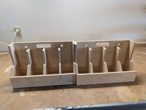 Custom Plywood Storage Crate with Vertical Dividers and Handle Cutout