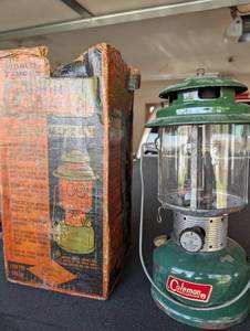 Coleman Lantern - Vintage Green Gas Lantern with Original Box
