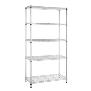 HDX 5-Tier Commercial Grade Heavy Duty Steel Wire Shelving Unit in Chrome (48 in. W x 72 in. H x 18 in. D)